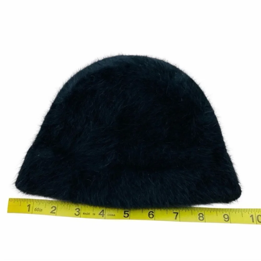 Rabbit Fur Blend Elegant Black Winter Accessory Set NWOT